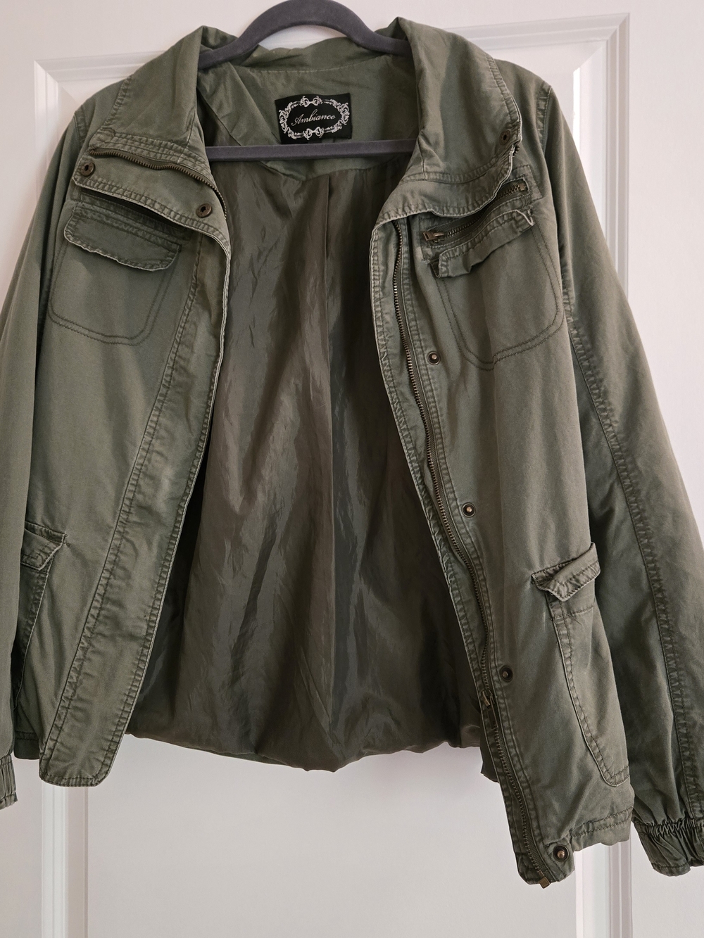 Ambiance Olive Green Jacket with Black Label